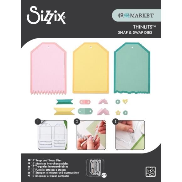 Sizzix Thinlits Set 17/Pkg, Snap and Swap by 49 and Market