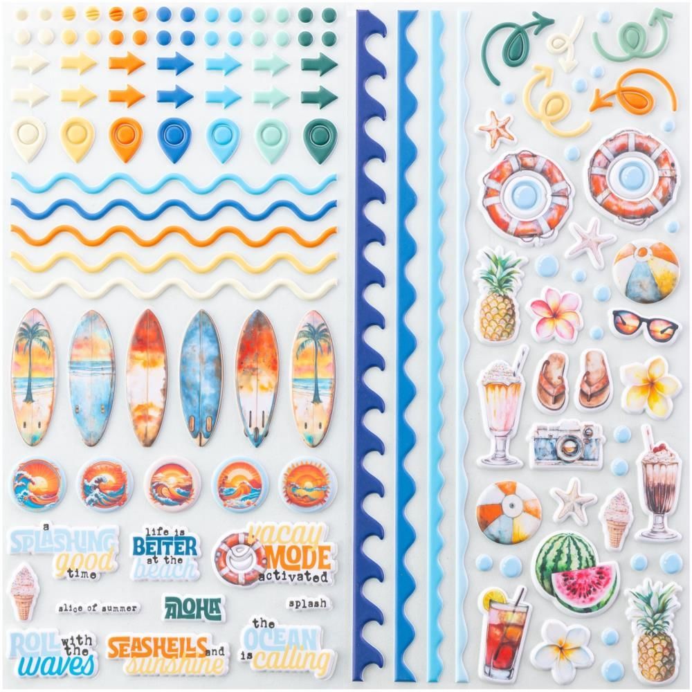 Beach Vibes Puffy Stickers #preorder
