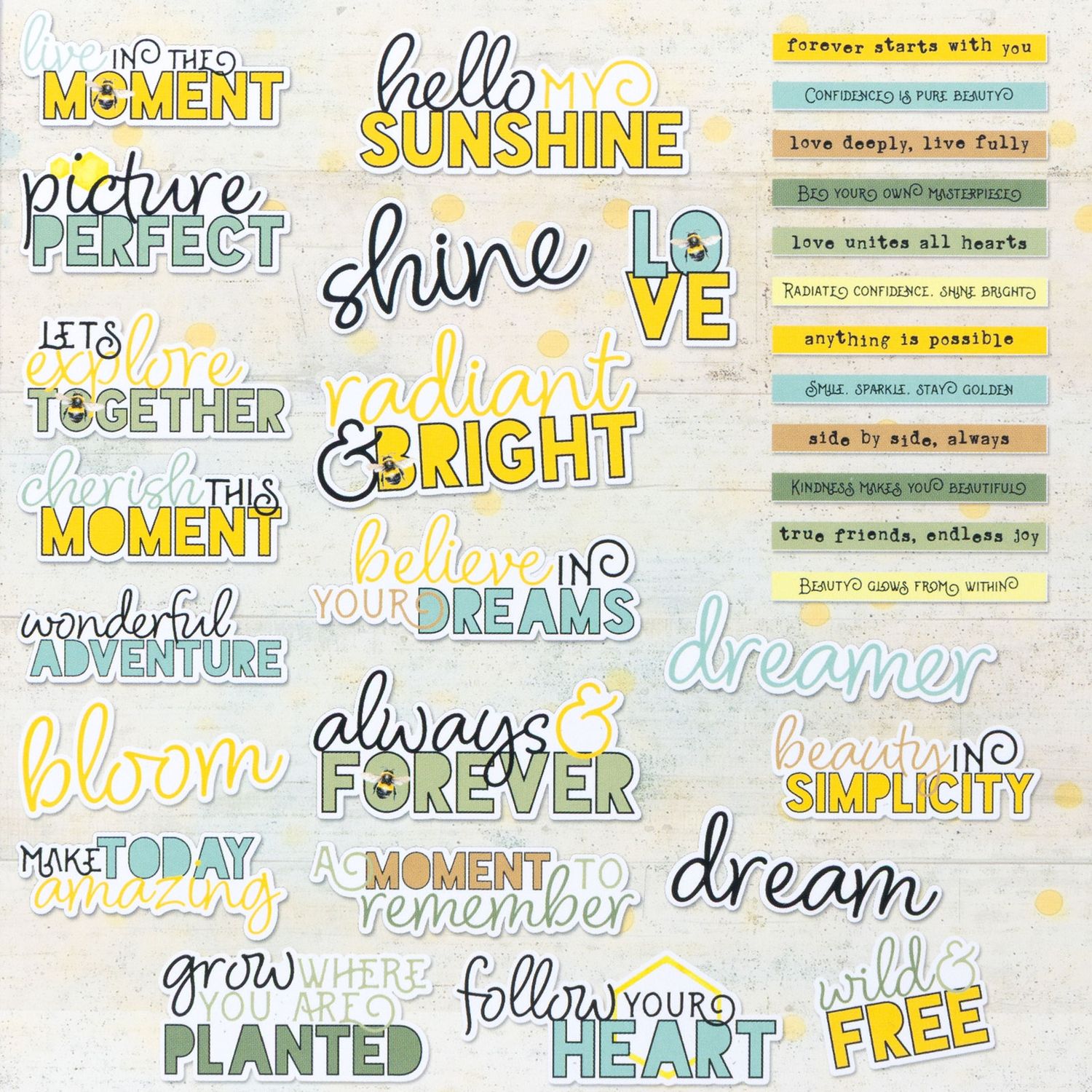 Botanical Buzz Collection Chipboard Words #preorder