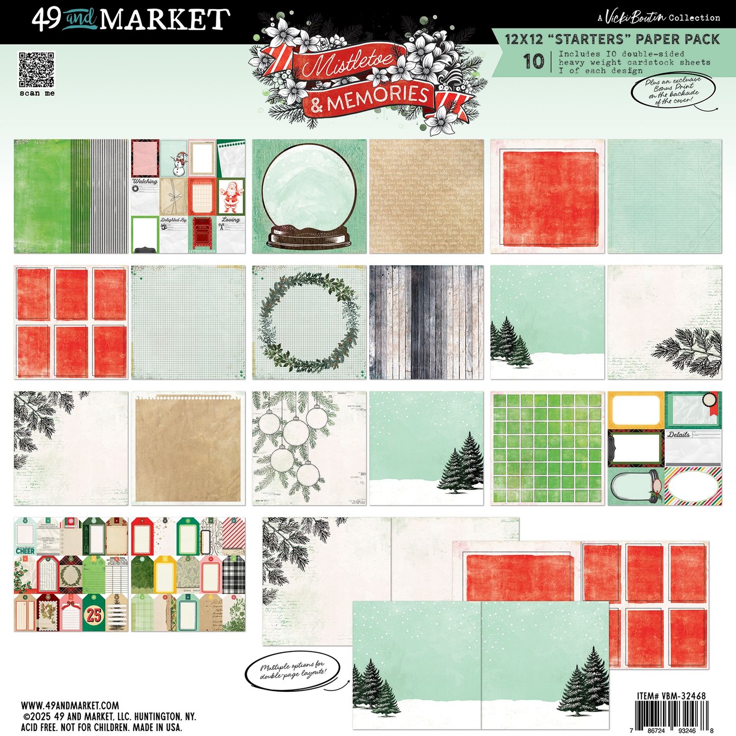 Mistletoe and Memories 12x12 Starters Collection Pack (10 papers, 1 ea)