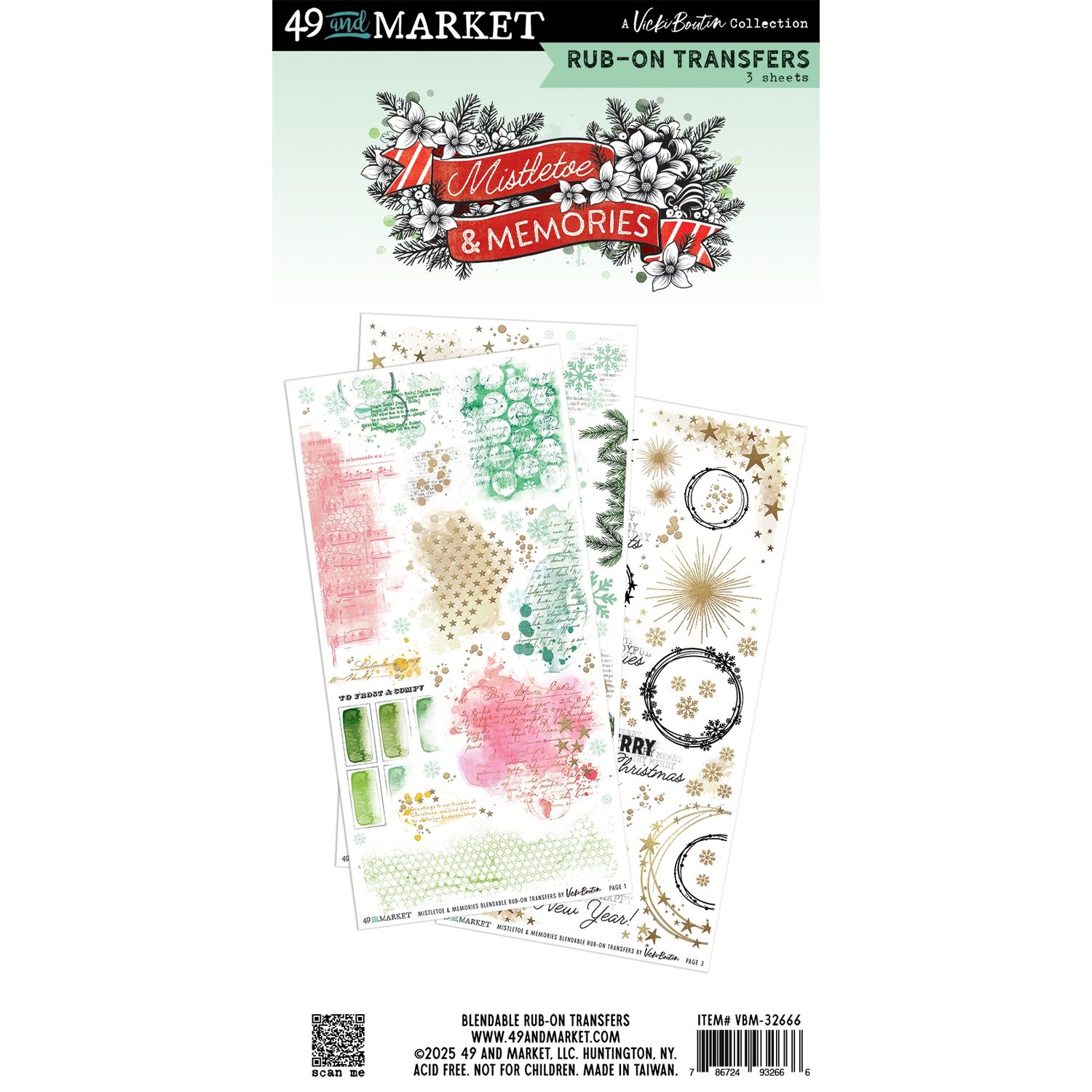 Mistletoe and Memories Blendable Rub-on Transfers