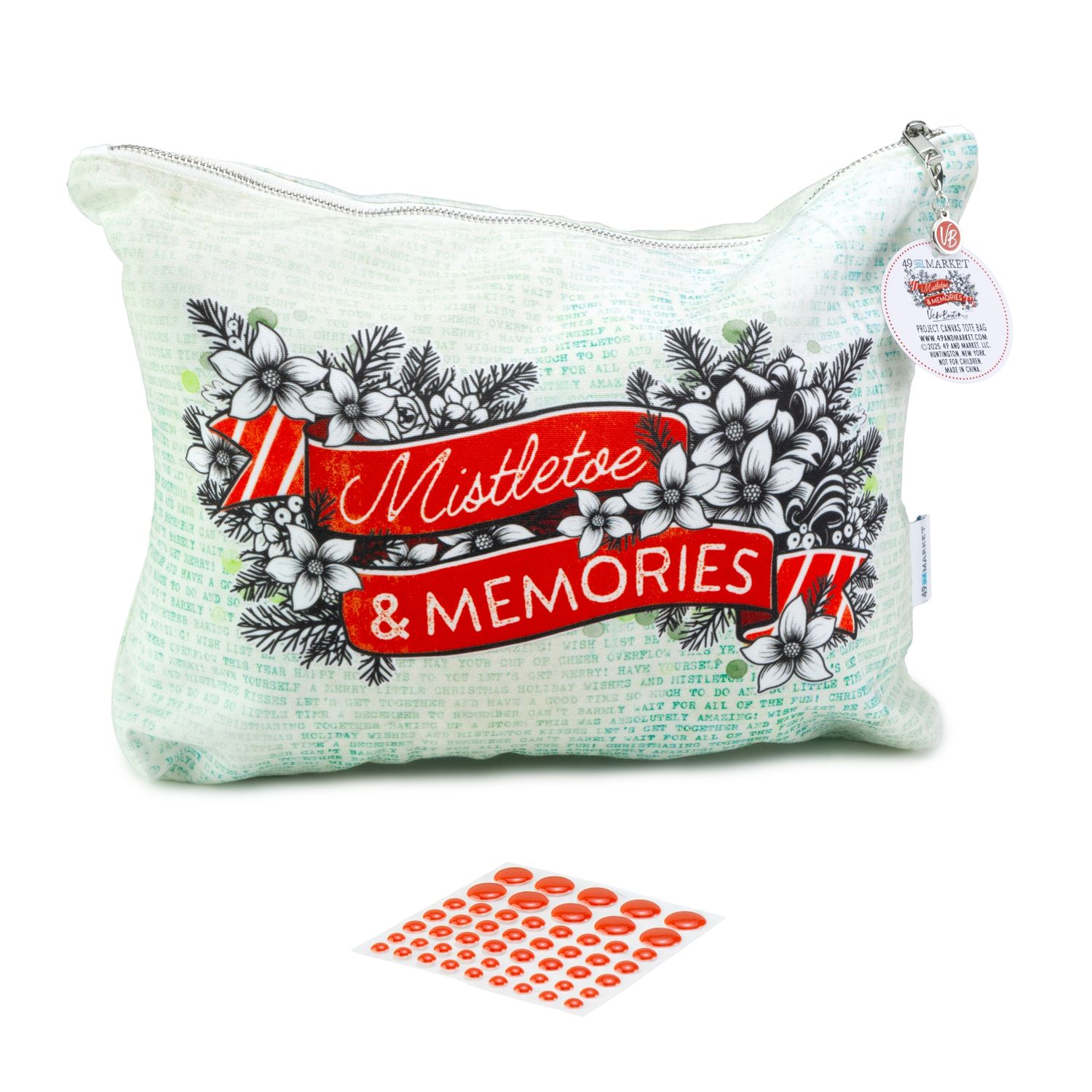 Mistletoe and Memories Zippered Tote Bag