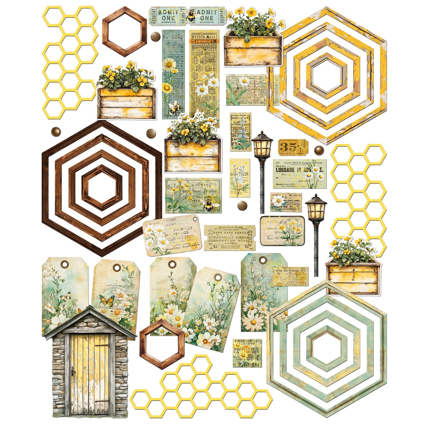 Botanical Buzz Collection Die-cut Elements#preorder