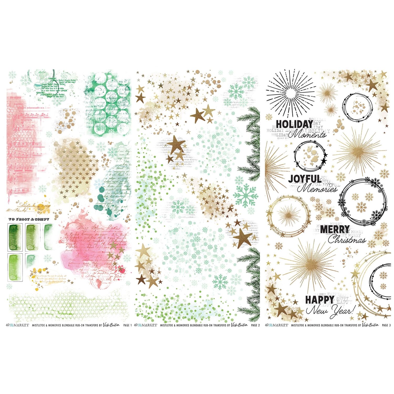 Mistletoe and Memories Blendable Rub-on Transfers