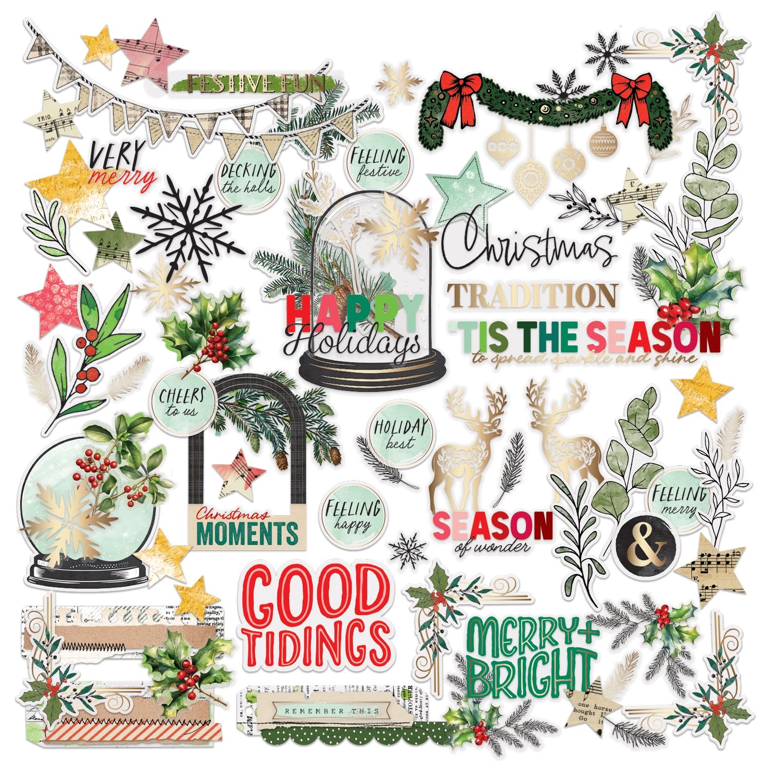 Mistletoe and Memories Foiled Die-Cut Assortment