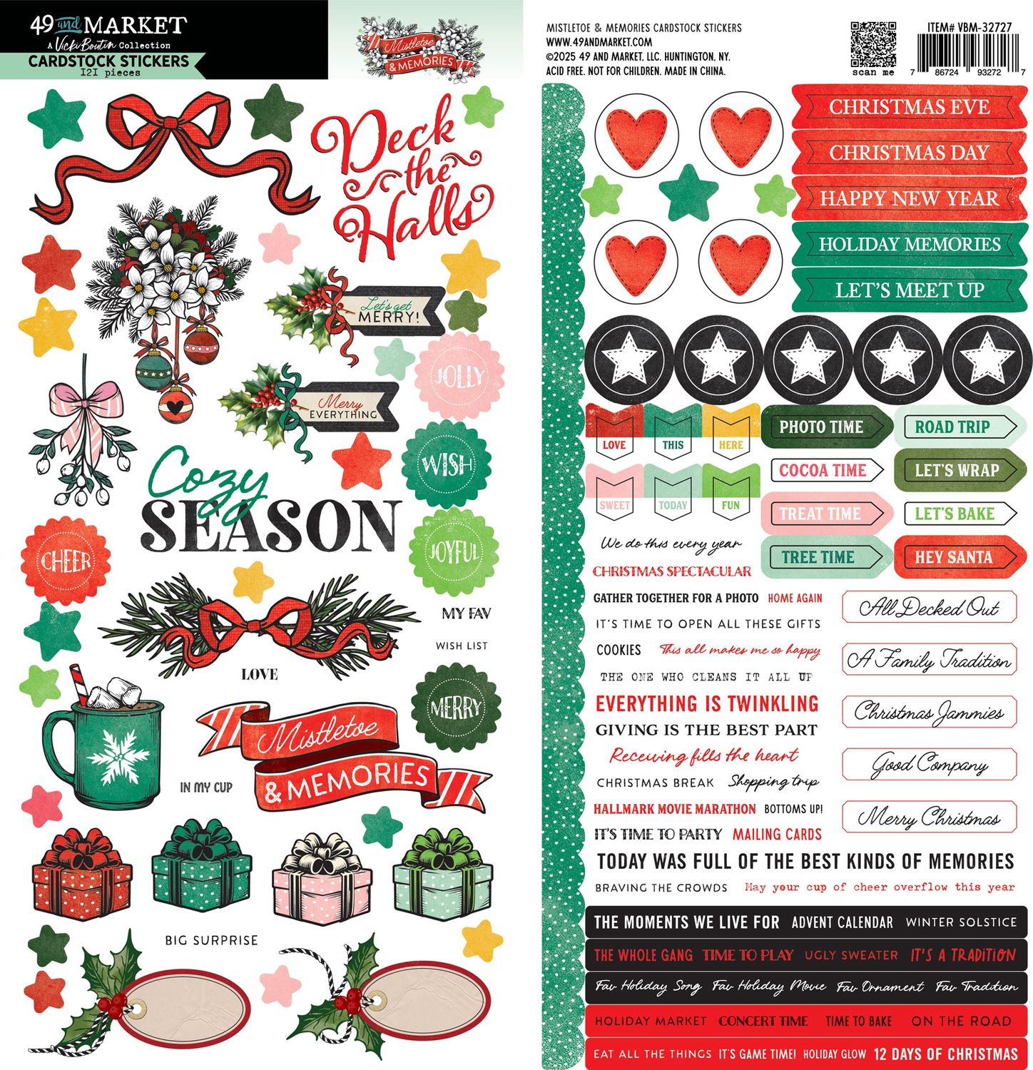 Mistletoe and Memories Cardstock Stickers