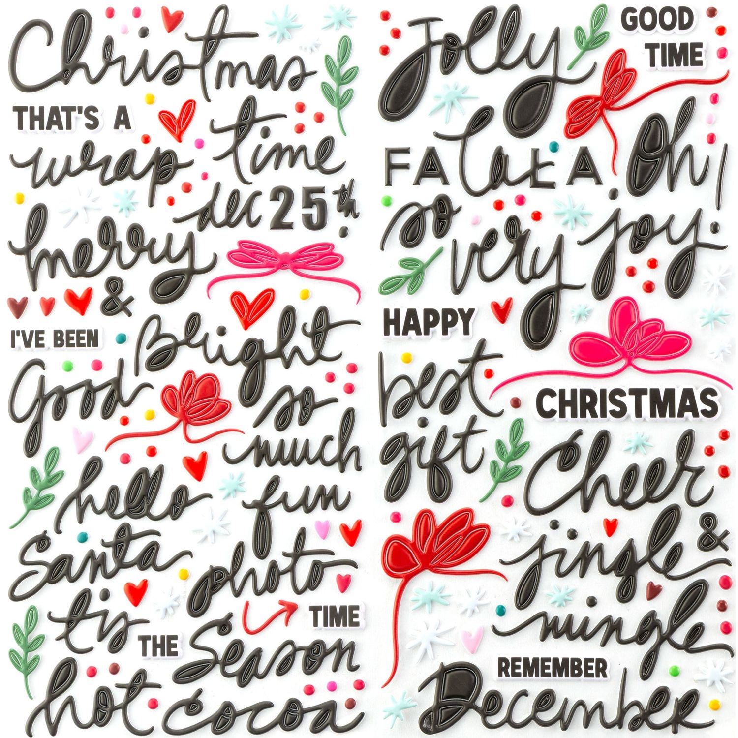 Mistletoe and Memories Puffy Stickers