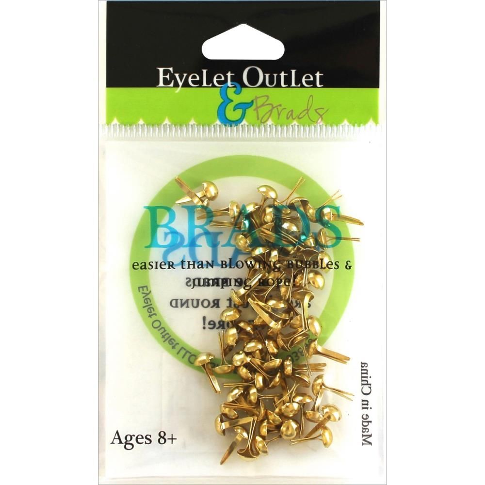 Eyelet Outlet Round Brads 4mm 70/Pkg  Gold