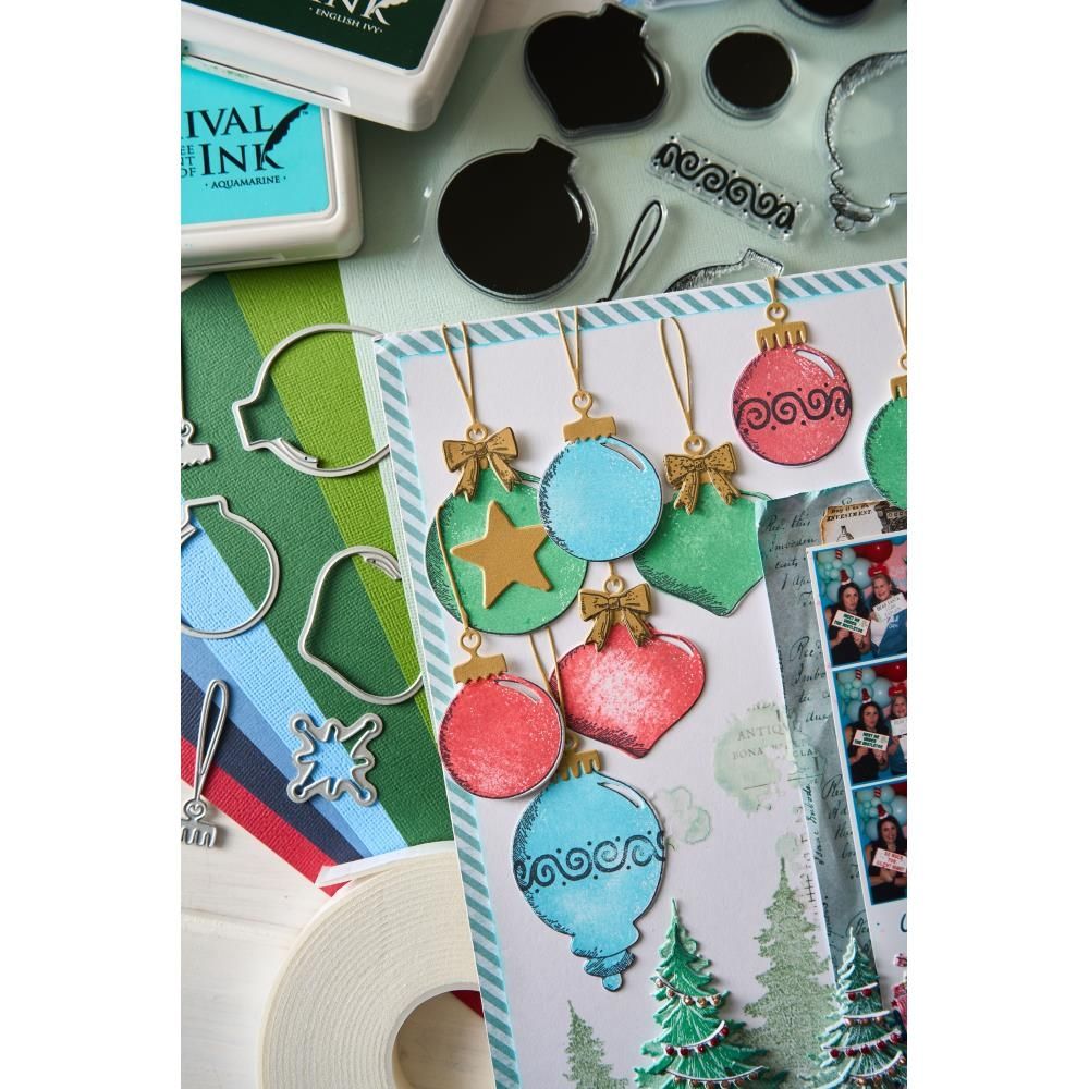 Sizzix Framelits Baubles Die &amp; Stamp Set By 49 And Market 30/Pkg