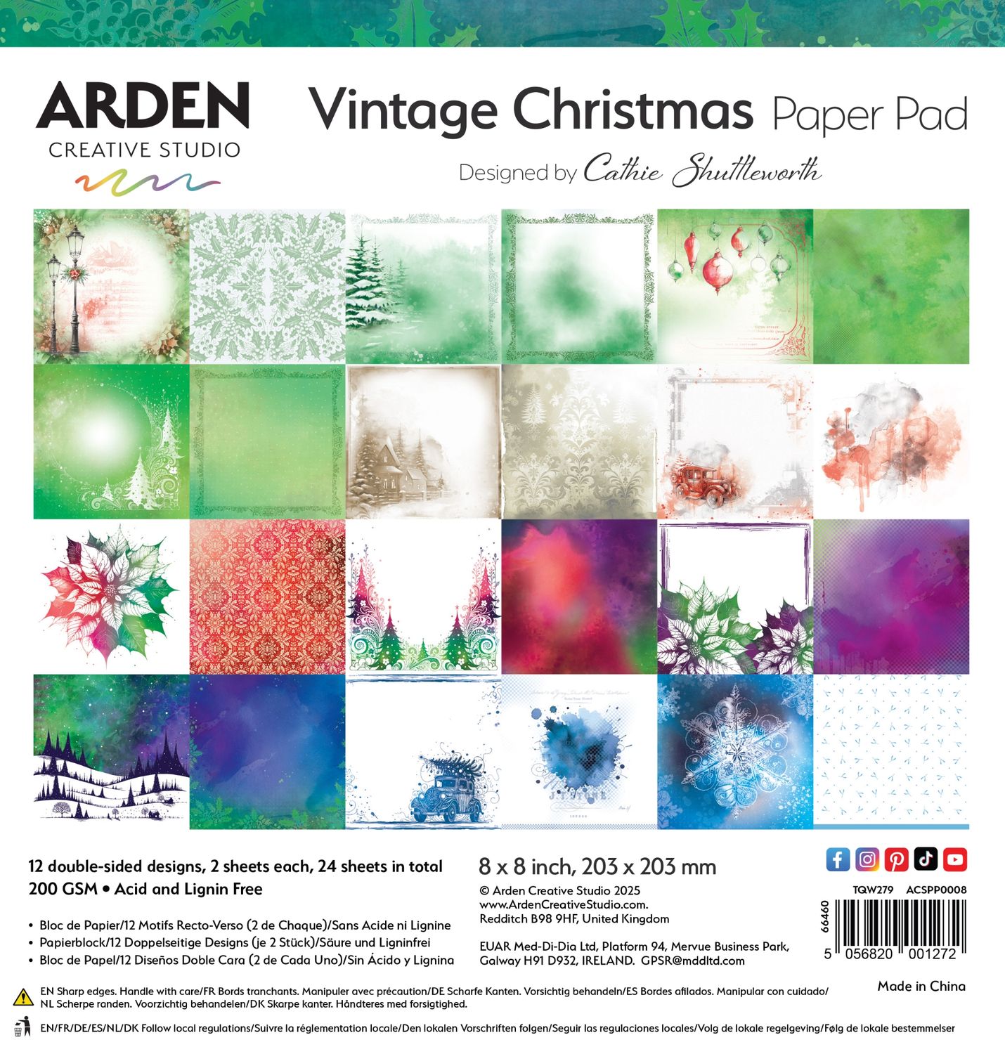 Vintage Christmas 8x8 Paper Pad