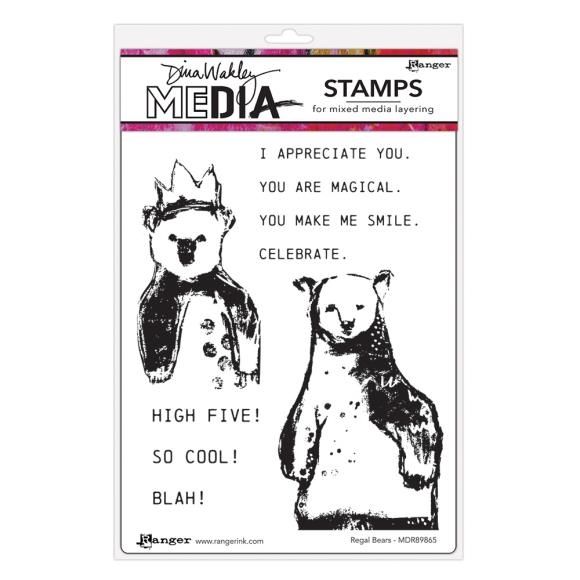Dina Wakley Regal Bears Stamp ##preorder