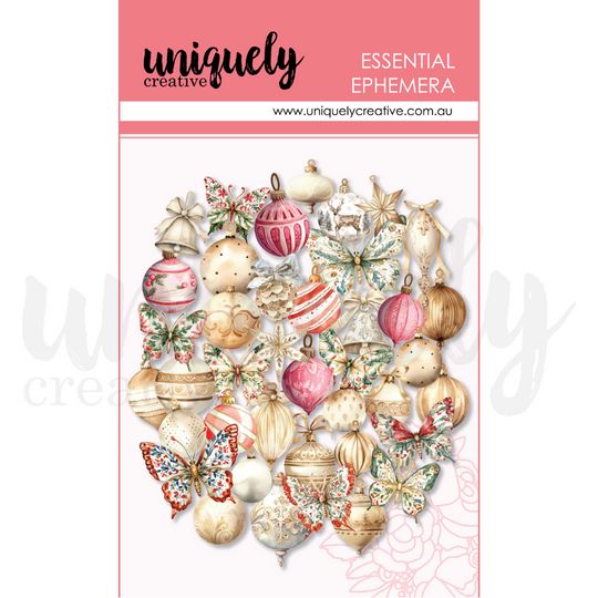 Home for Christmas Baubles and Butterflies Ephemera
