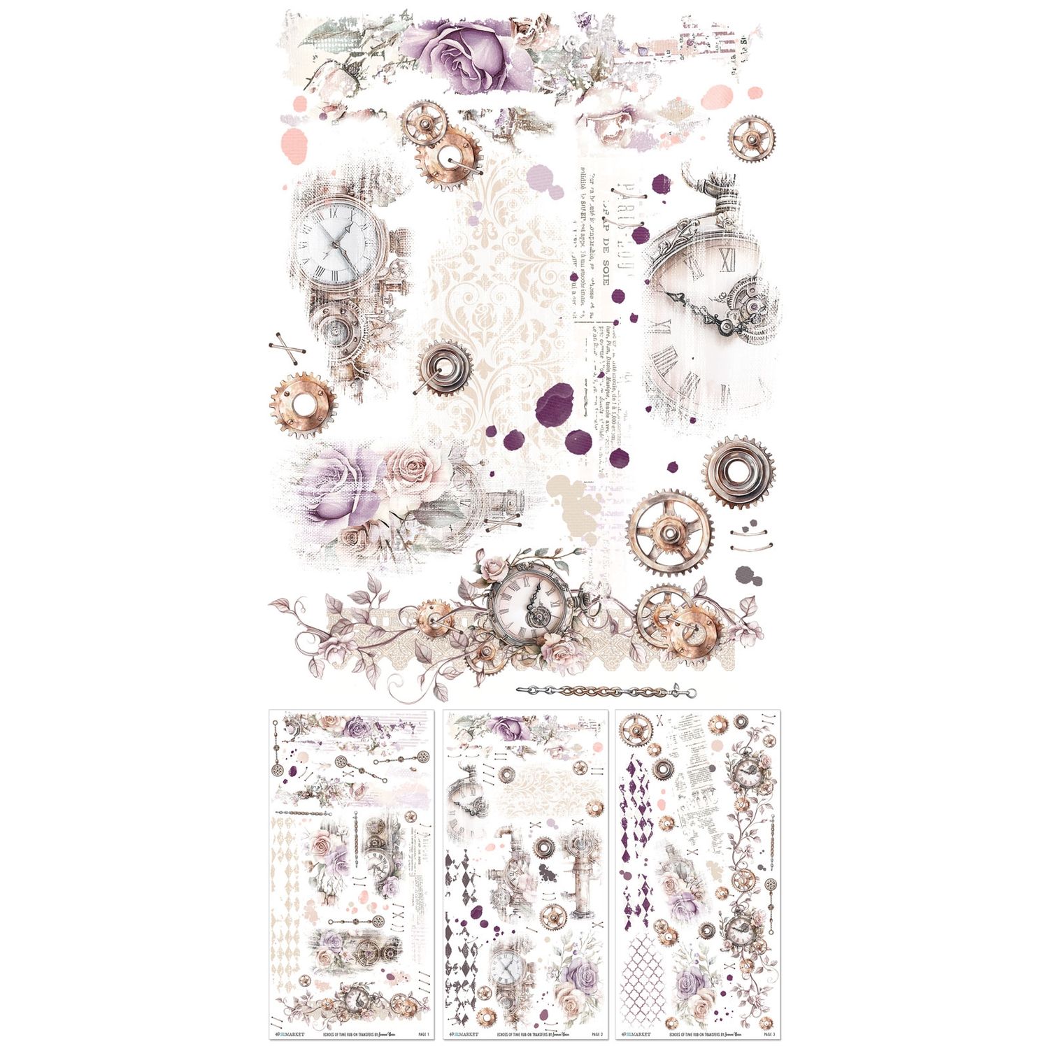 Echoes of Time 6x12 Rub-on Transfer Set