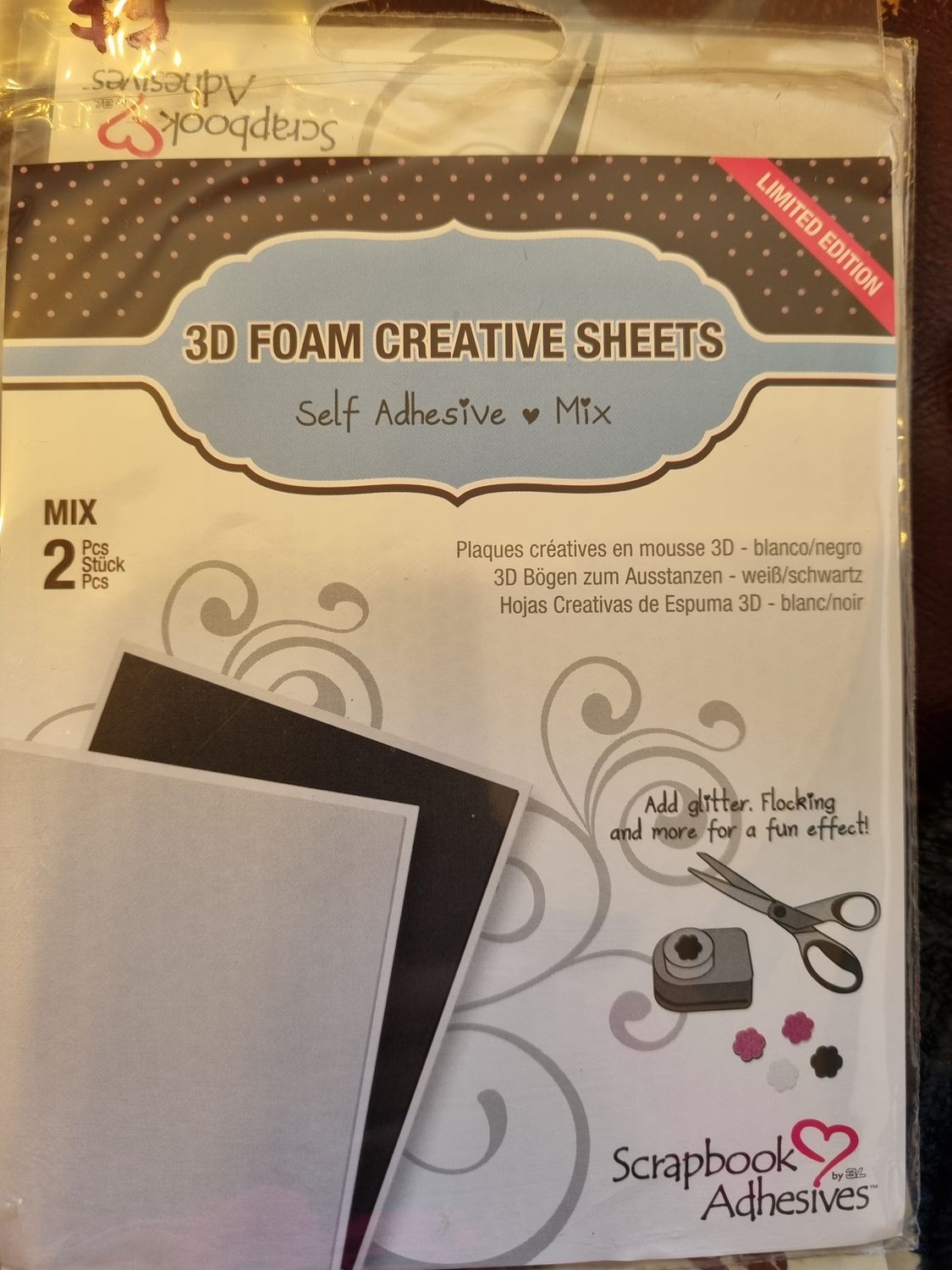 Scrapbook Adhesives Black/white sheets