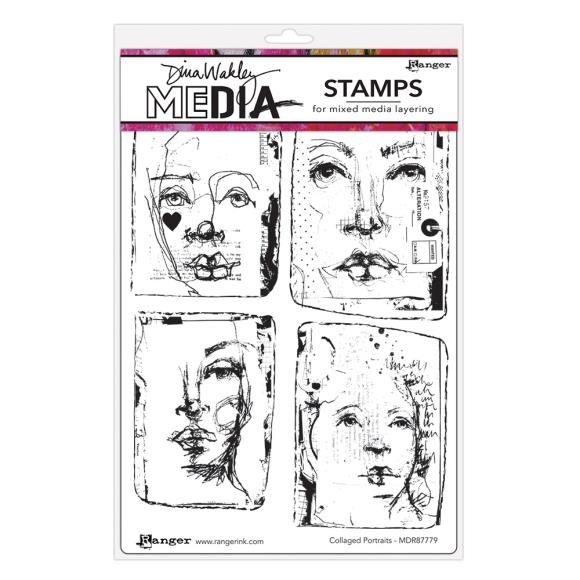 Dina Wakley Stamp Collaged Portraits