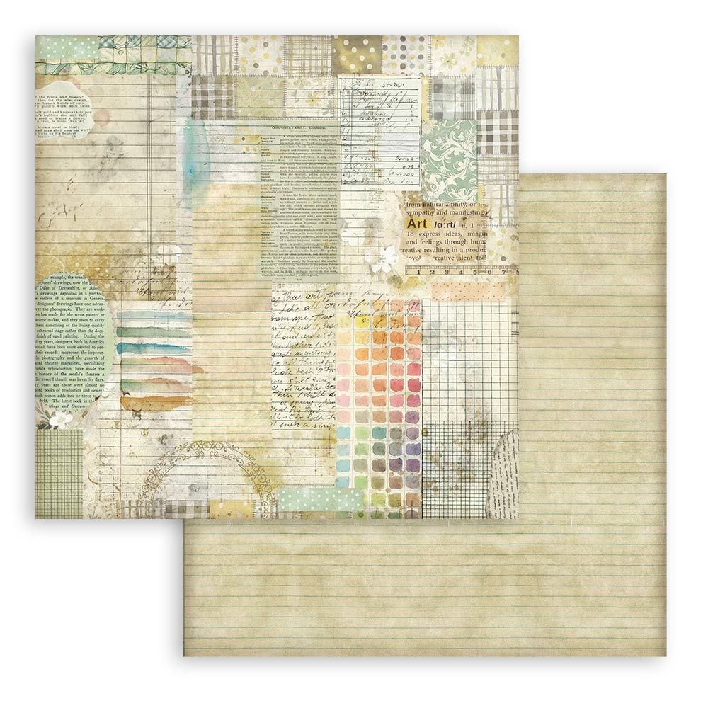 Scrapbooking Double face sheet - Daisy Art watercolor pattern