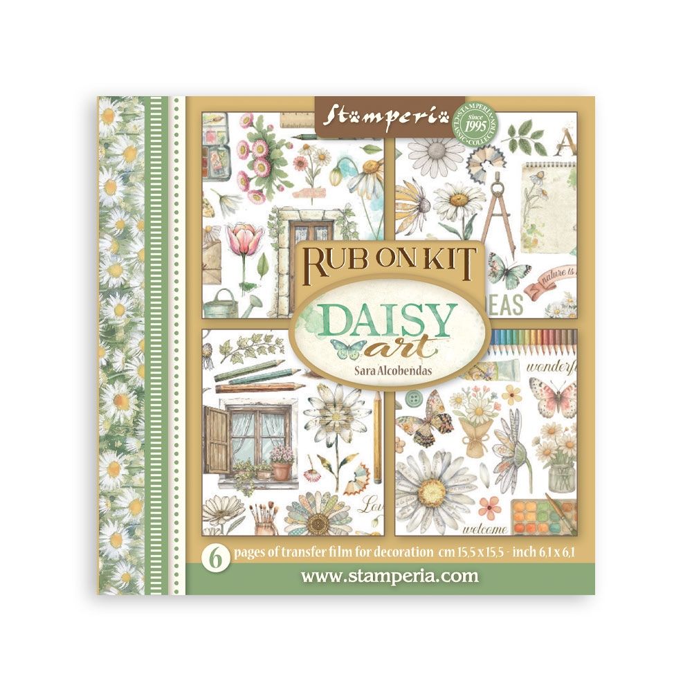 Rub on kit cm 15,5x15,5 - 6 pages Daisy Art