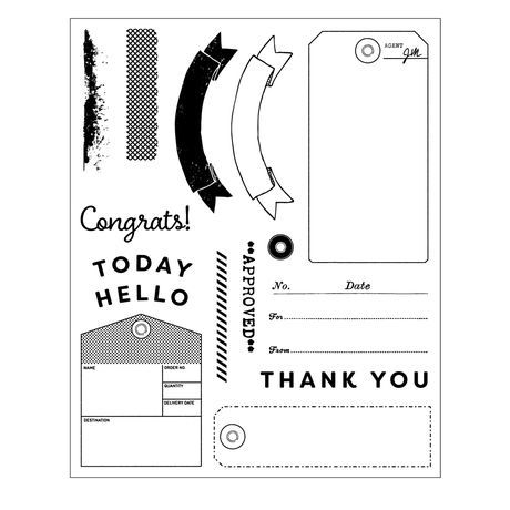 Sizzix Clear Stamp With Framlits Die By 49 &amp; Market 62/Pk Globetrotter's Mark