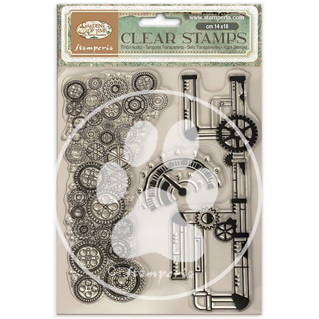 Decorative Acrylic stamp design for Art and Craft cm 14x18 - Gardens of Time tubes
