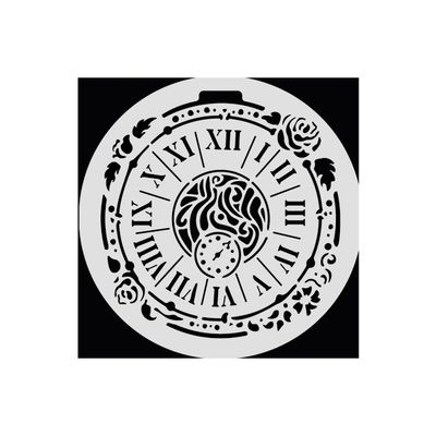 House of Roses Clock Stencil 12x12cm