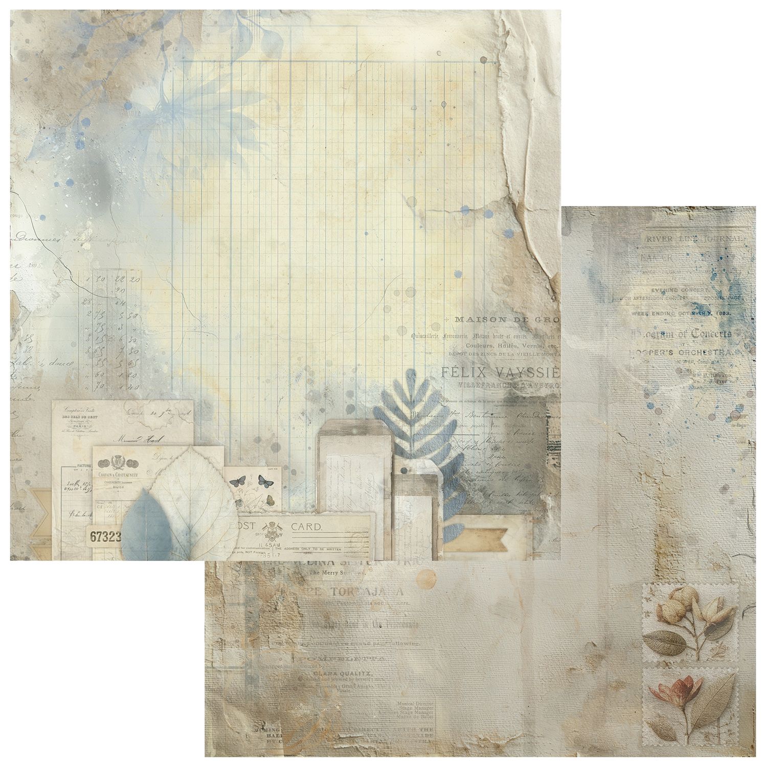 Faded Memory Lane 12x12 paper Collected Ephemera