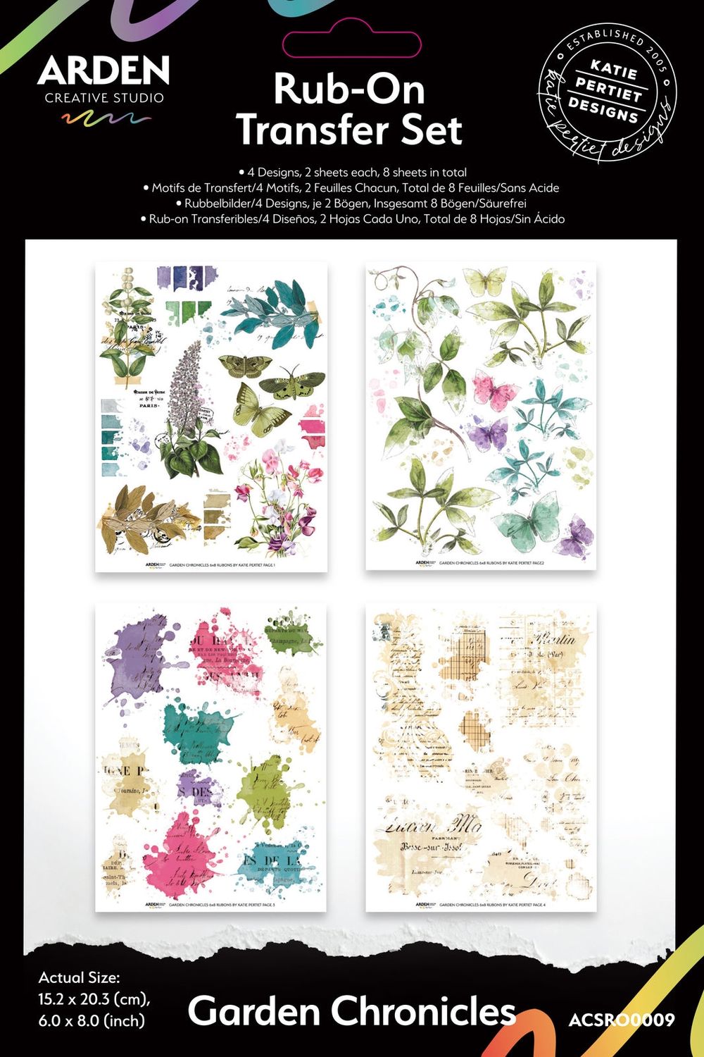 GARDEN CHRONICLES 6" X 8" Rub-On Transfer Set