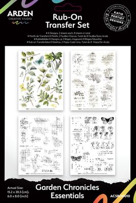 GARDEN CHRONICLES ESSENTIALS 6" X 8" Rub-On Transfer Set
