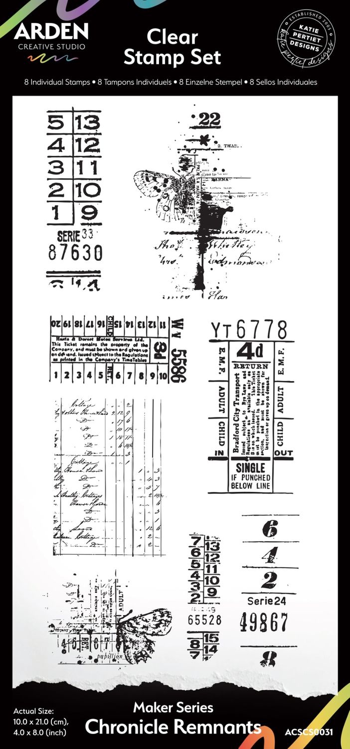 Maker Series Chronicle Remnants 4in x 8in Clear Stamp Set
