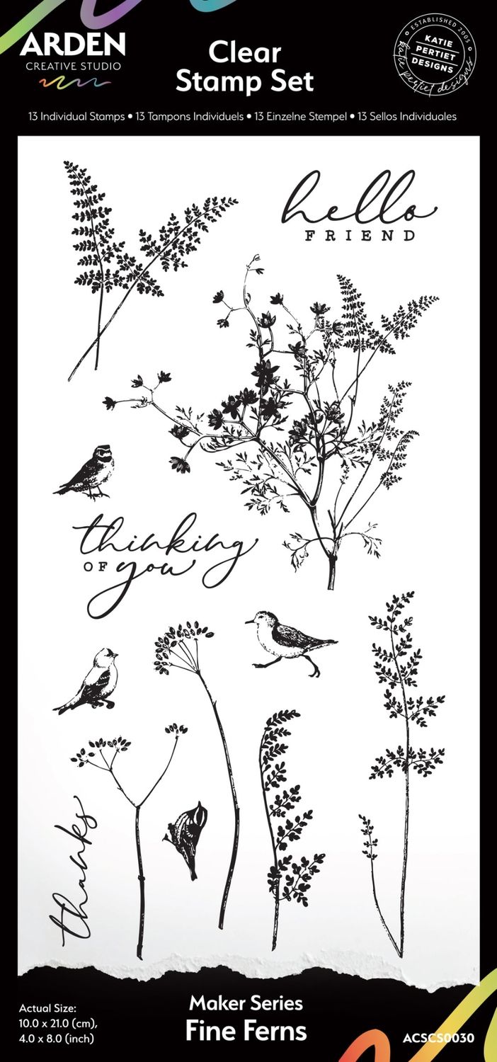 Maker Series Fine Ferns 4in x 8in Clear Stamp Set