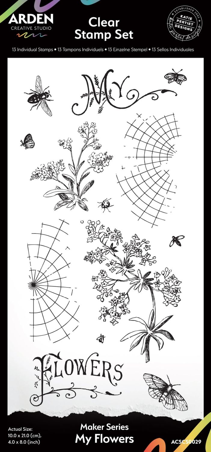 Maker Series My Flowers 4in x 8in Clear Stamp Set