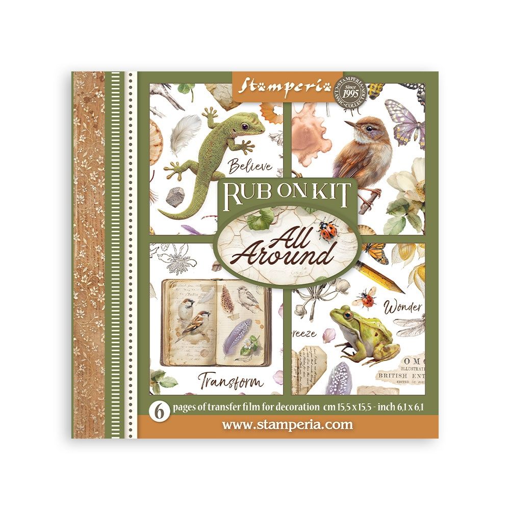 Printed Decorative Rub on kit for Art and Craft cm 15,5x15,5 - All Around