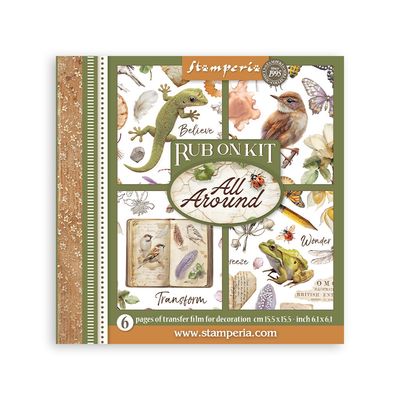 Printed Decorative Rub on kit for Art and Craft cm 15,5x15,5 - All Around