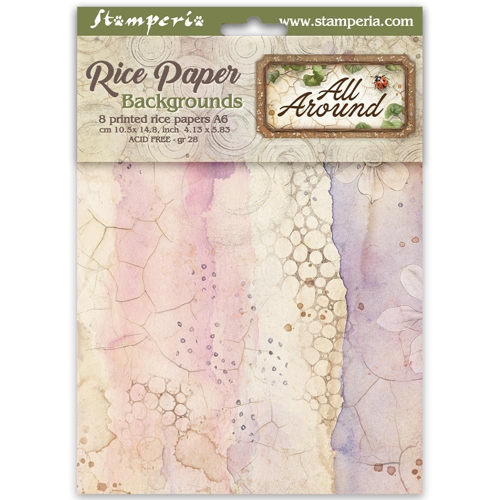 Stamperia All Around A6 Rice Paper Backgrounds