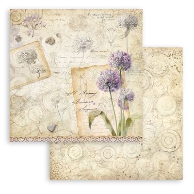 Printed Double Face scrapbooking sheet for Art and Craft - All Around Allium