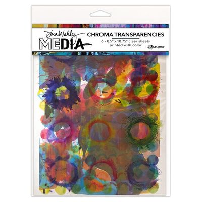 Dina Wakley Media Transparencies 8.5"X10.75" 6/Pkg Painted Elements
