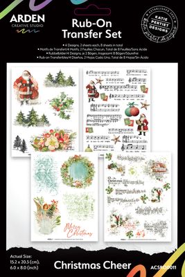 CHRISTMAS CHEER 6" X 8" Rub-On Transfer Set #preorder 