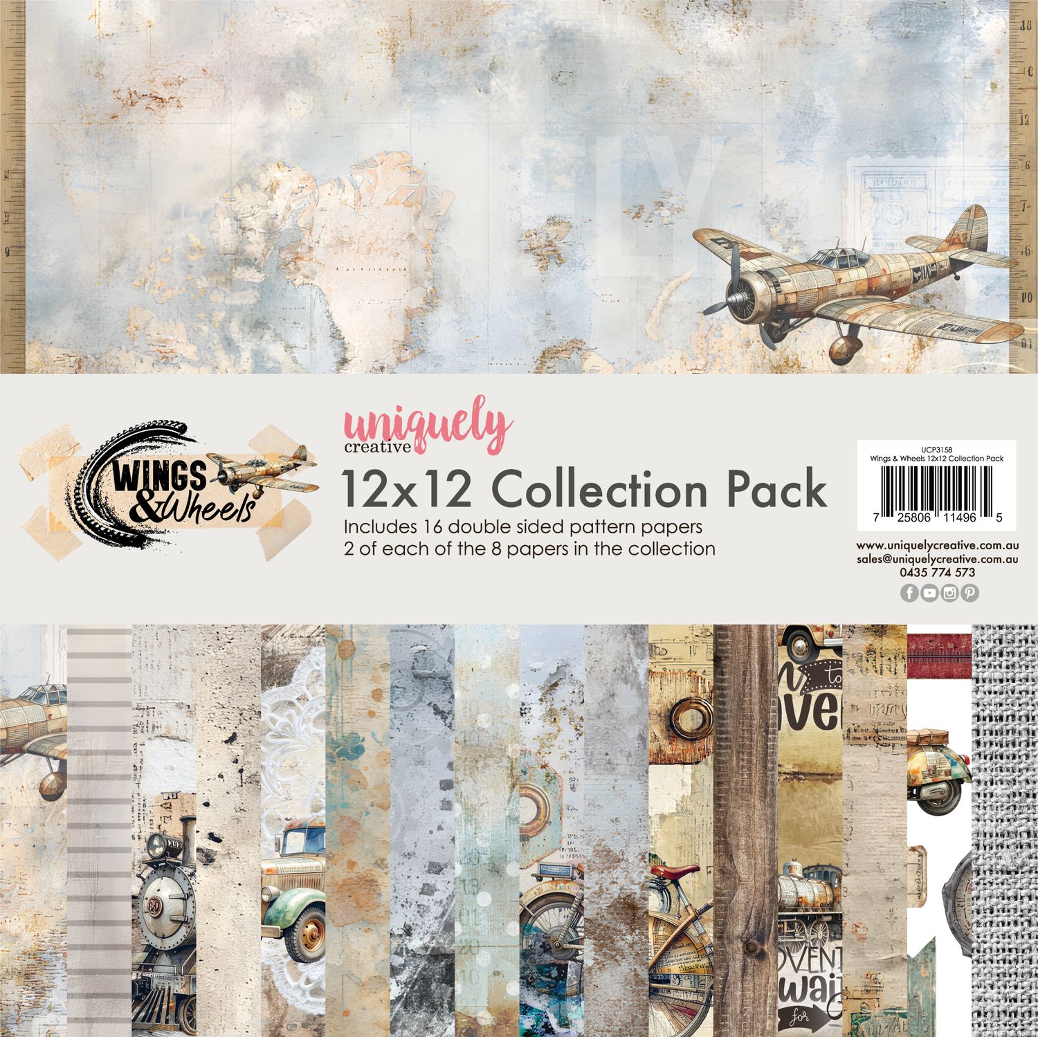Wings and Wheels 12x12 pad