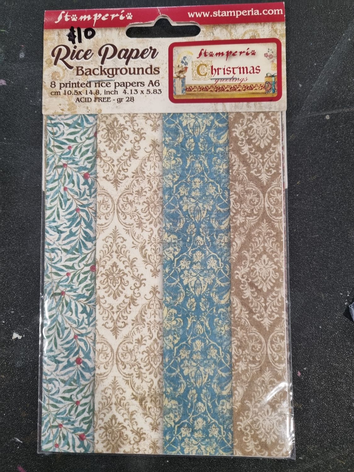 Stamperia Christmas Rice Paper Backgrounds