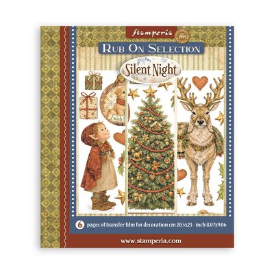 Printed Decorative Rub on selection for Art and Craft cm 20,5x23 - Silent Night
