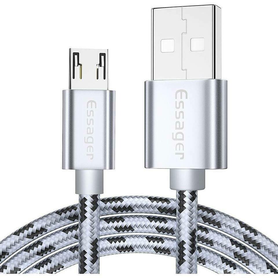 Essager Micro USB Charging Data Cable Charger 3A, 1 m silver