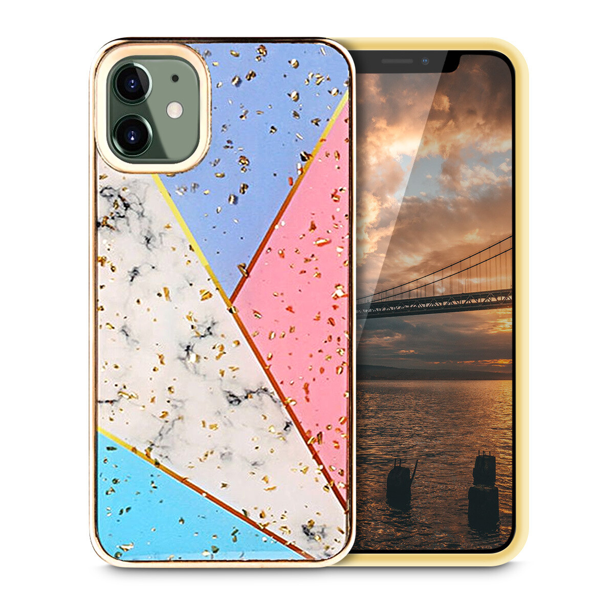 Luksus skinnende glitter krom design