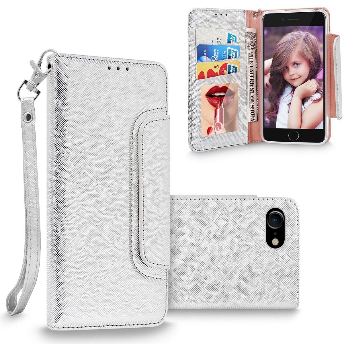 Leather Wallet Mirror Case