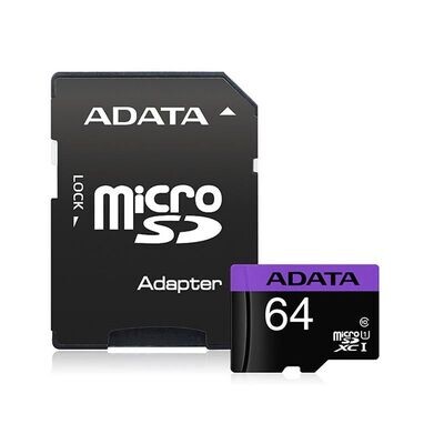 64GB Micro SD kort m. SD adapter