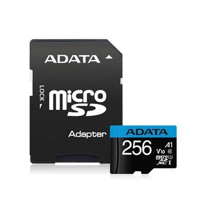 256GB Micro SD kort m. SD adapter