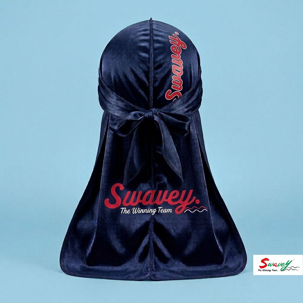 Swavey Navy Blue Premium Satin Silky Durag