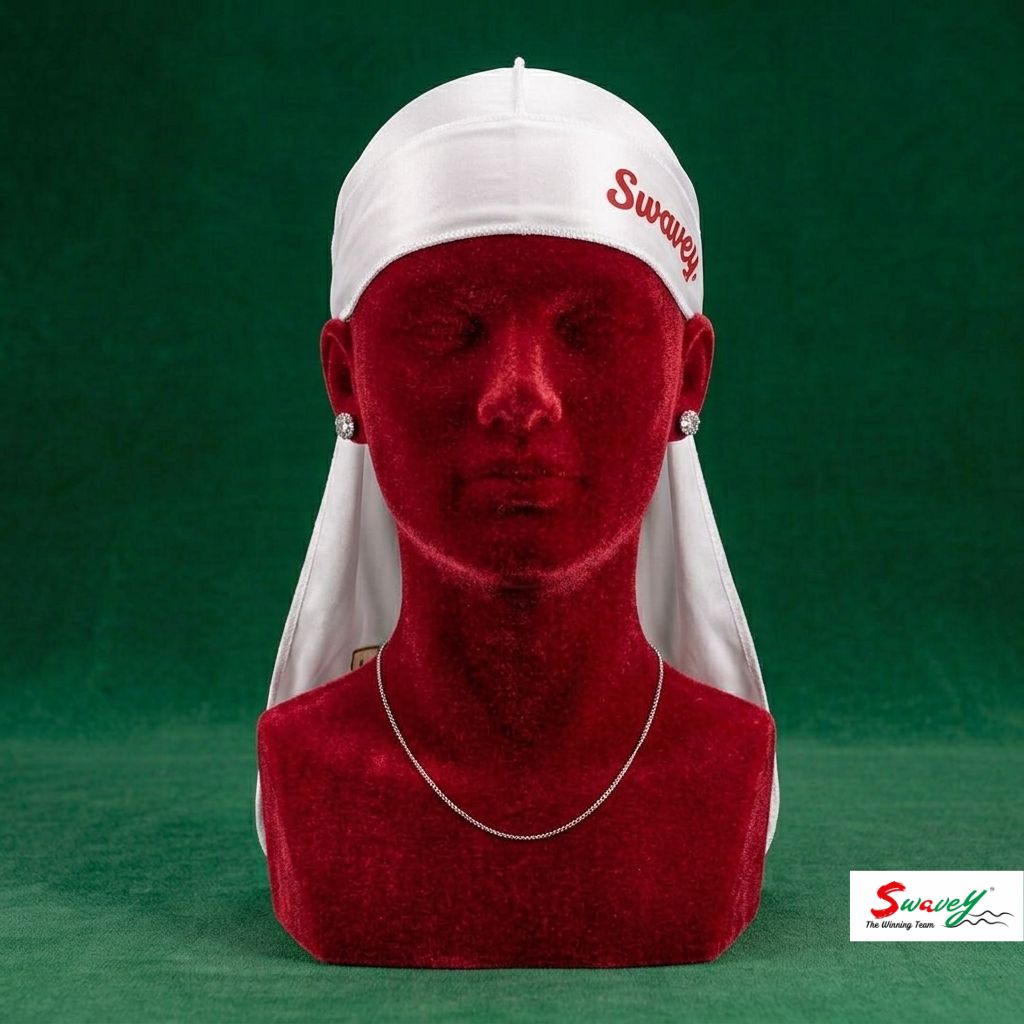 Swavey Brilliant White Satin Silky Durag