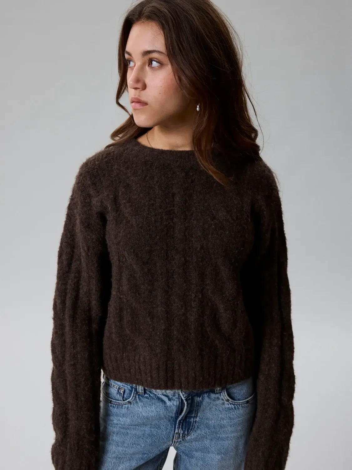 Leave Cable Short Knit Noos