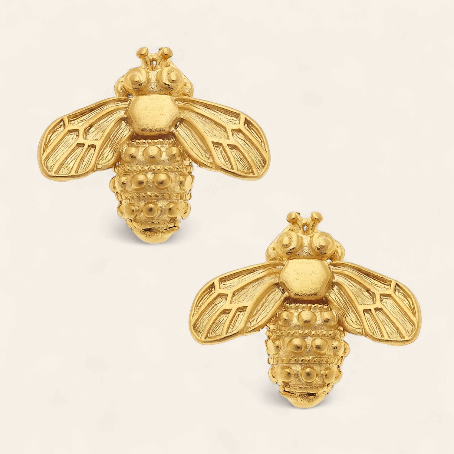 Gold Bee Stud Earrings