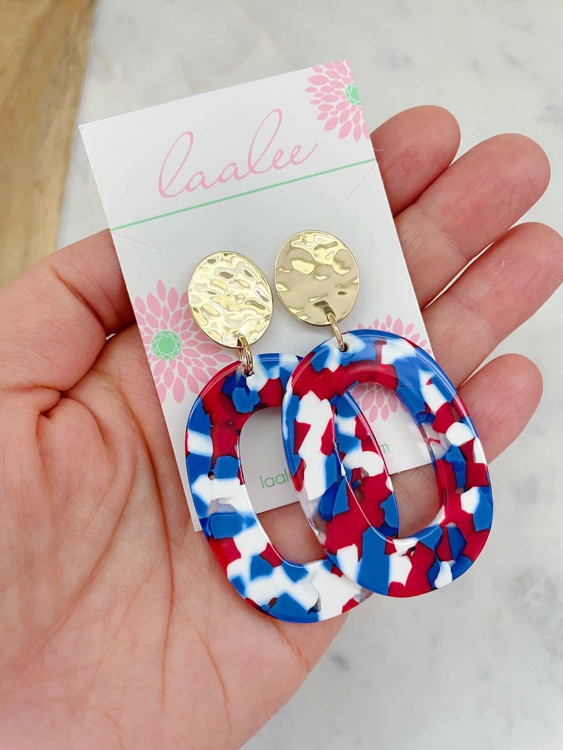 4th of July Jewelry, Red White and Blue, Patriotic Earrings