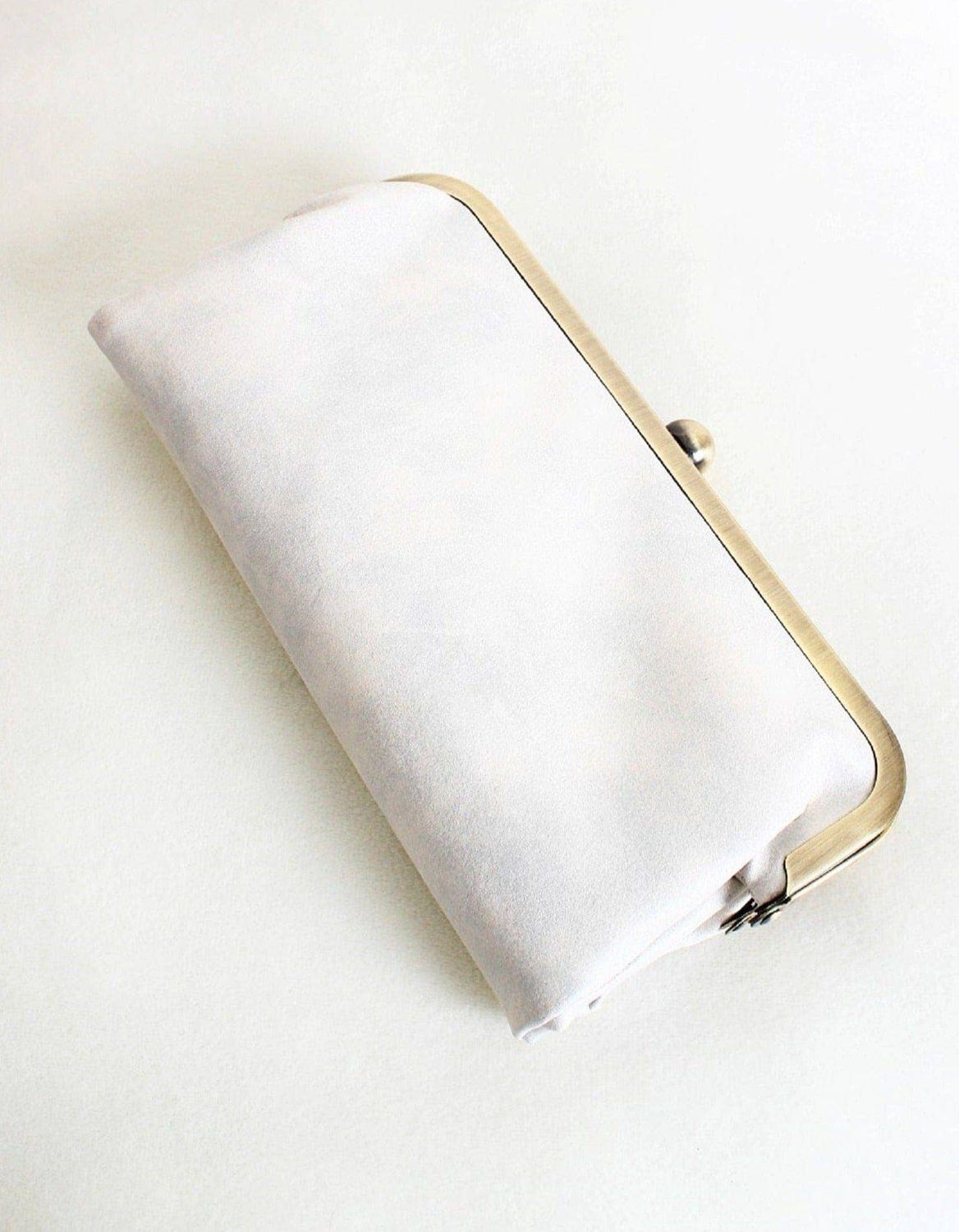 Karen Kiss Lock Clutch Bag, Color: Pearl White